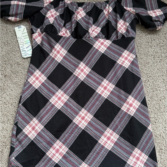 Almost Famous Stretchy Midi Pink & Black Dress XL NWT - Picture 6 of 6